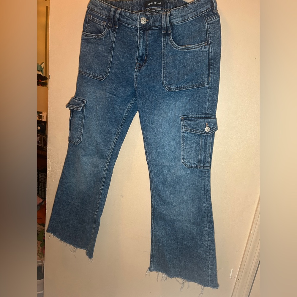 Women's Blue Cargo Jeans